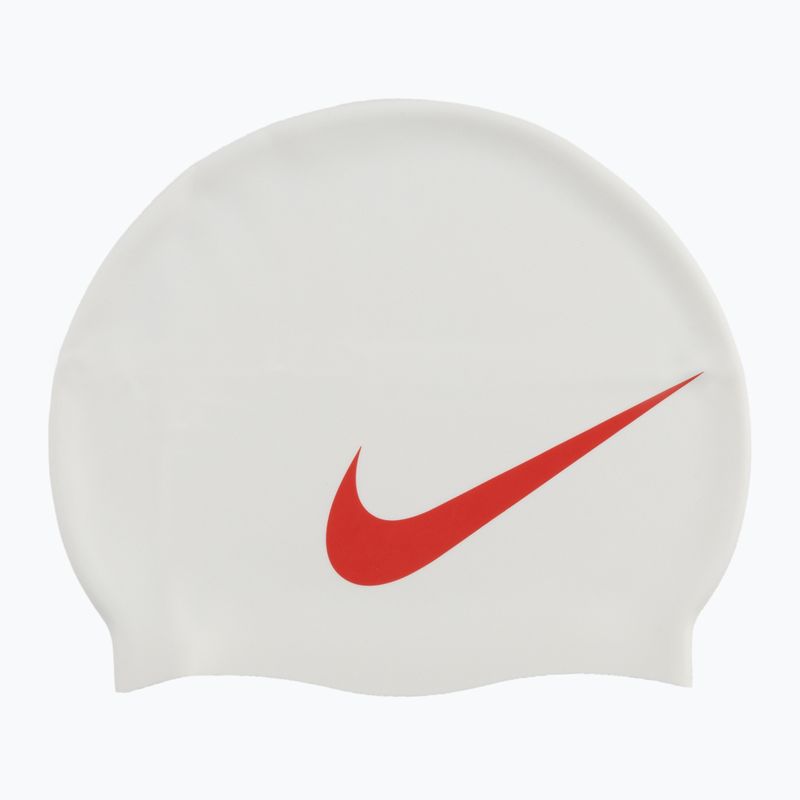 Nike BIG SWOOSH swimming cap white and red NESS5173-173