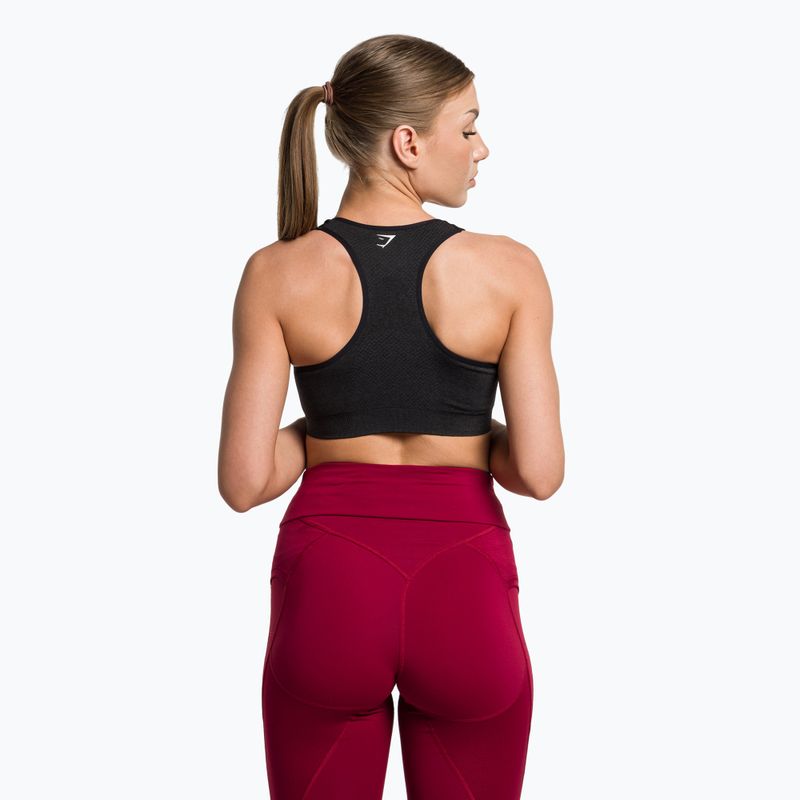 Gymshark Vital Seamless Sports black/marl fitness bra 3