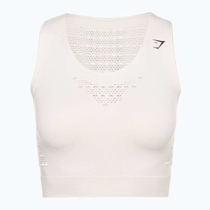 Women's Gymshark Energy Seamless Crop Top cream white 5