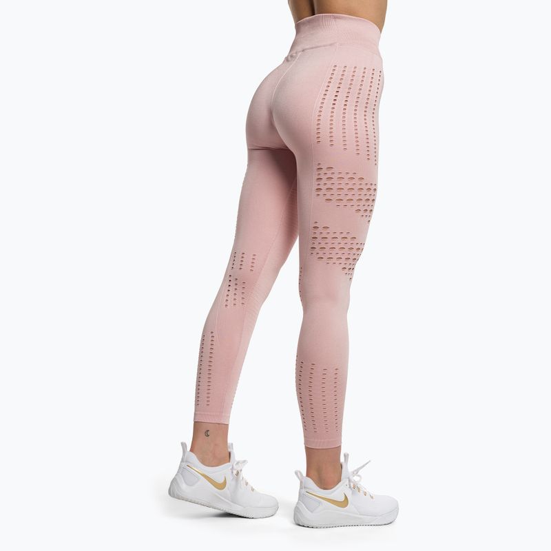 Women's training leggings Gymshark Flawless Shine Seamless pink/white 3