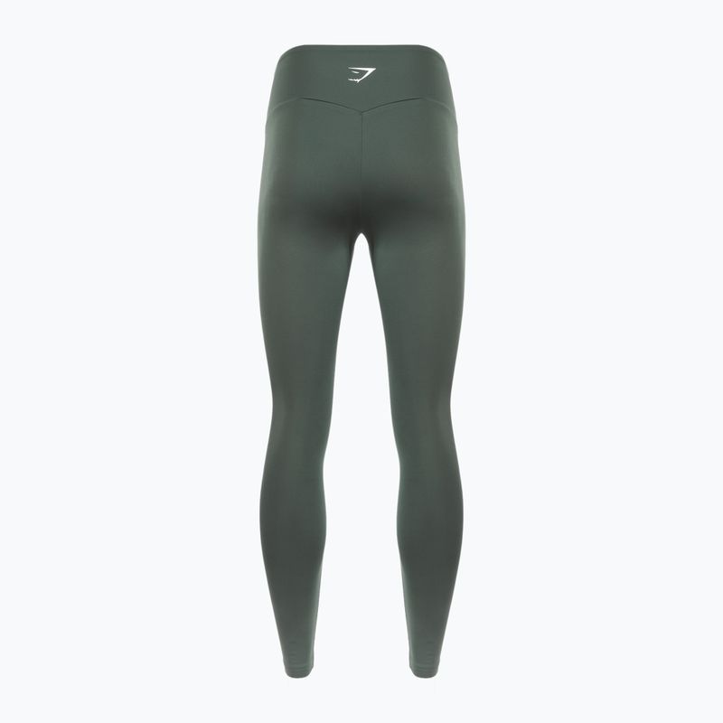 Women's Gymshark Training Full Length leggings obsidian / green 2
