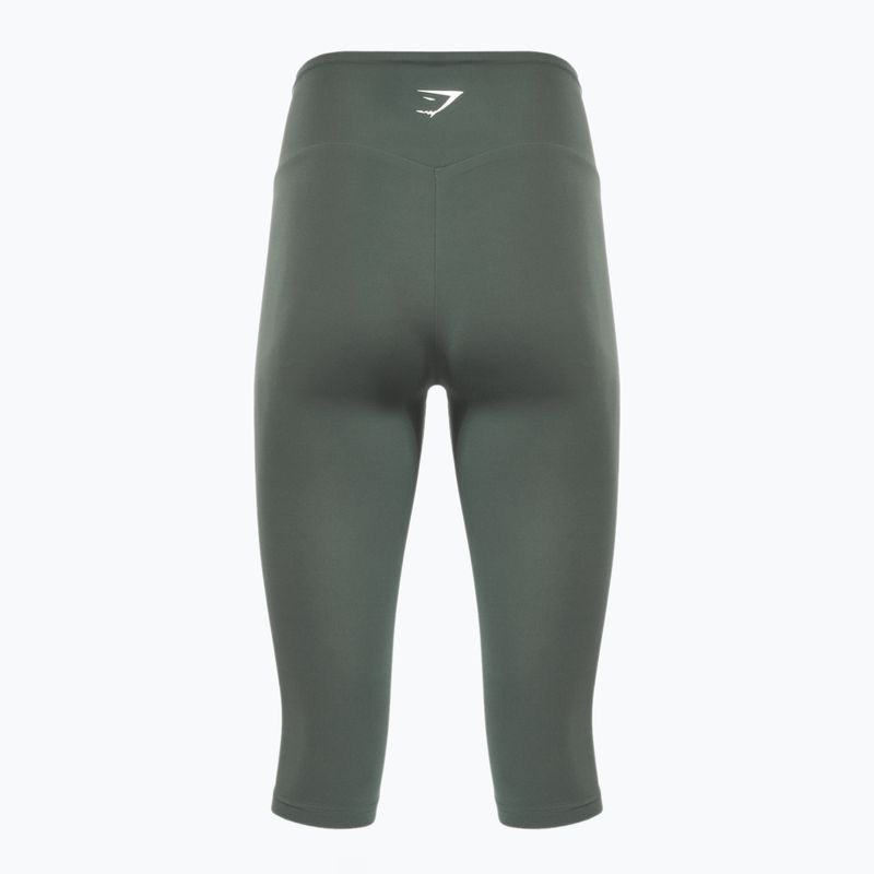 Women's Gymshark Training Cropped obsidian / green leggings 2