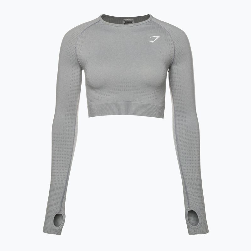 Women's training longsleeve top Gymshark Vital Seamless Crop Top light grey 5