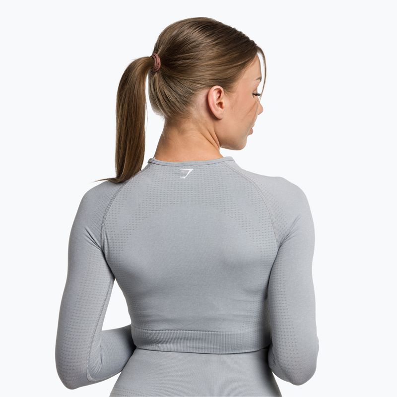 Women's training longsleeve top Gymshark Vital Seamless Crop Top light grey 3