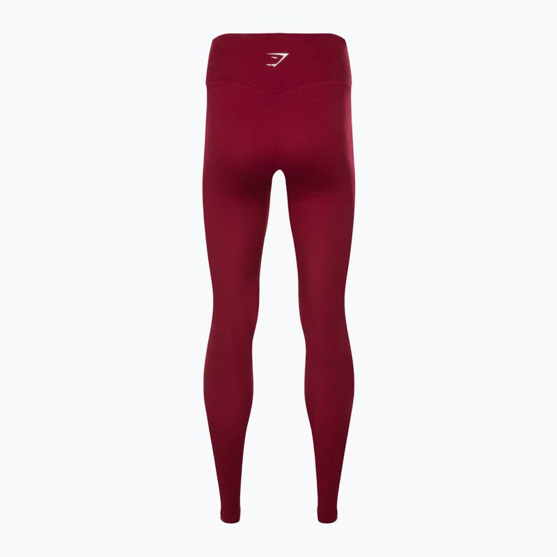 Women's Gymshark Training Full Lenght leggings burgundy/white 6