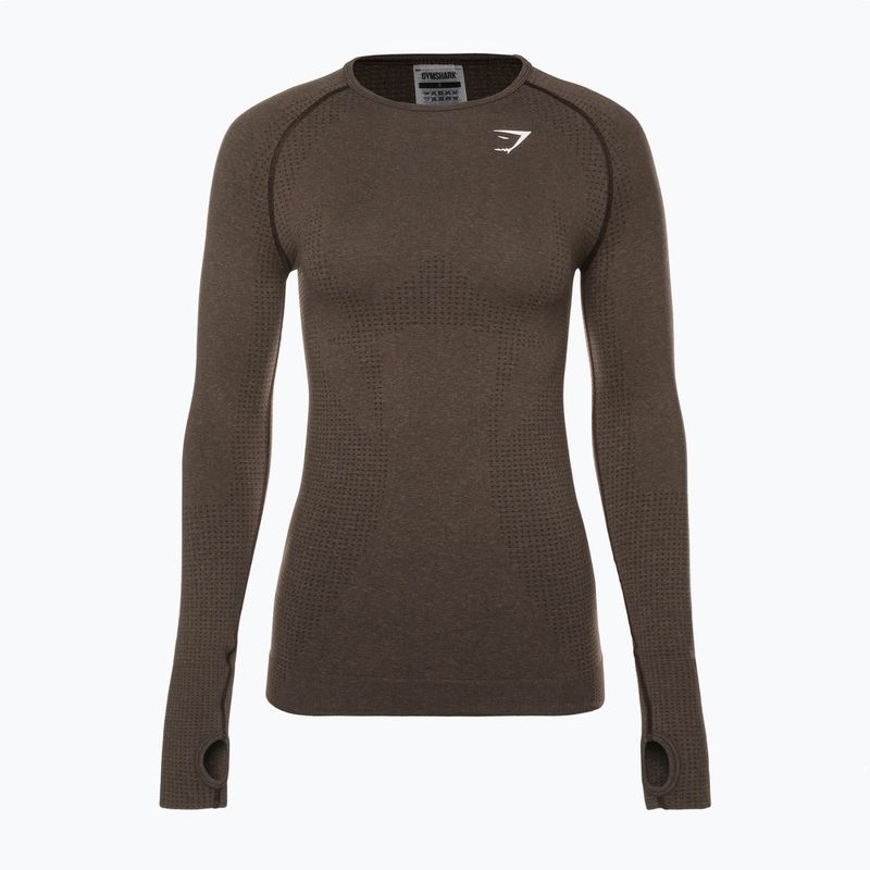 Women's training longsleeve top Gymshark Vital Seamless Top brown/white 6