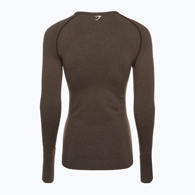 Women's training longsleeve top Gymshark Vital Seamless Top brown/white 7