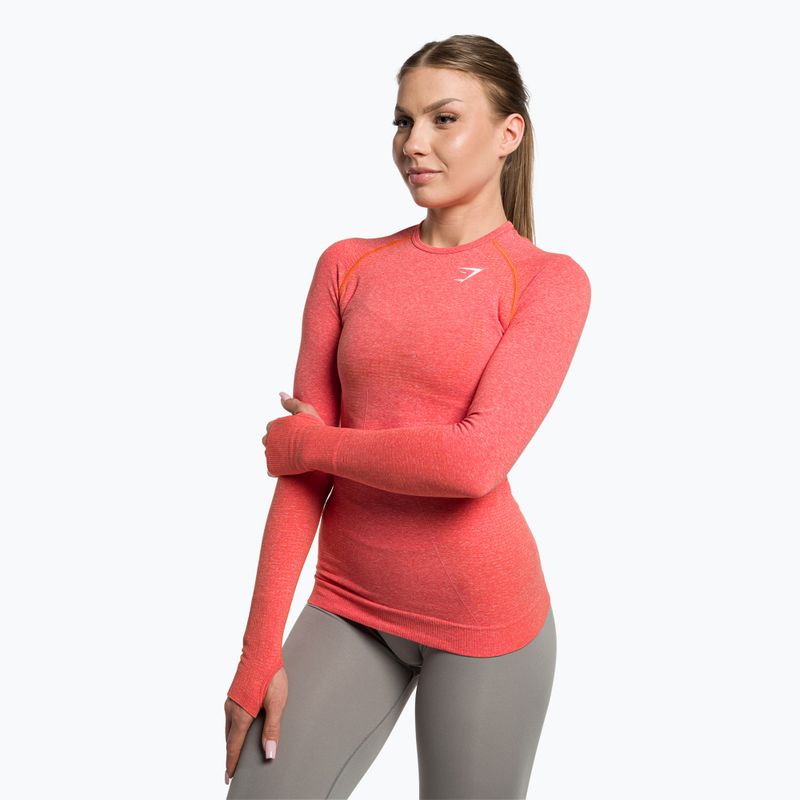 Women's training longsleeve top Gymshark Vital Seamless Top red/orange/white