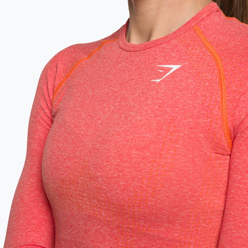 Women's training longsleeve top Gymshark Vital Seamless Top red/orange/white 4