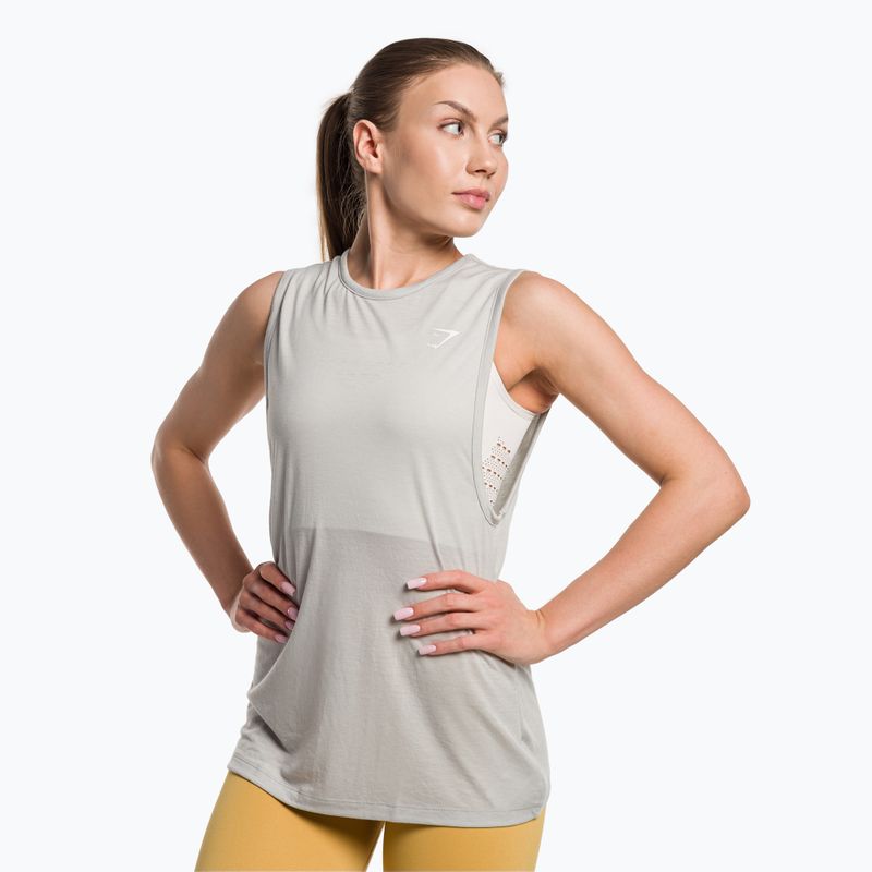 Women's Gymshark Training Drop Arm Tank light grey