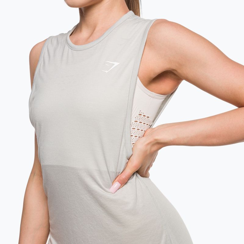 Women's Gymshark Training Drop Arm Tank light grey 4