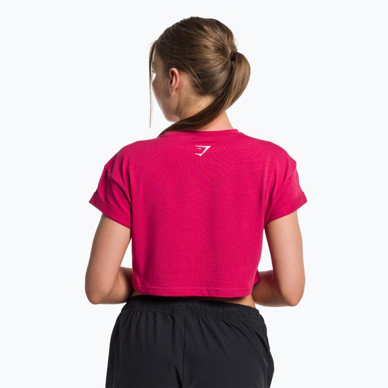 Women's Gymshark Training Fraction Crop Top lava pink 3