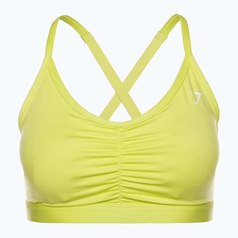 Gymshark Ruched Training Sports glitch yellow fitness bra 5