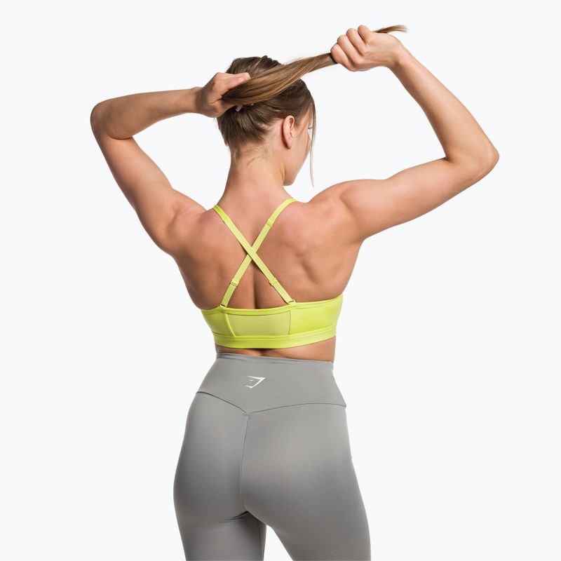 Gymshark Ruched Training Sports glitch yellow fitness bra 3