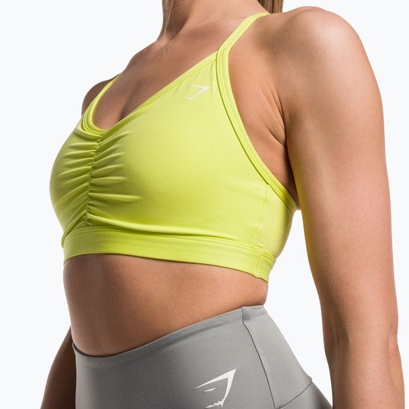 Gymshark Ruched Training Sports glitch yellow fitness bra 4