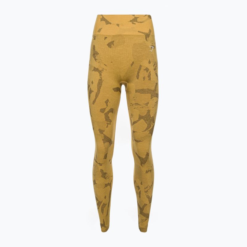 Women's training leggings Gymshark Adapt Camo Savanna Seamless yellow/white 5