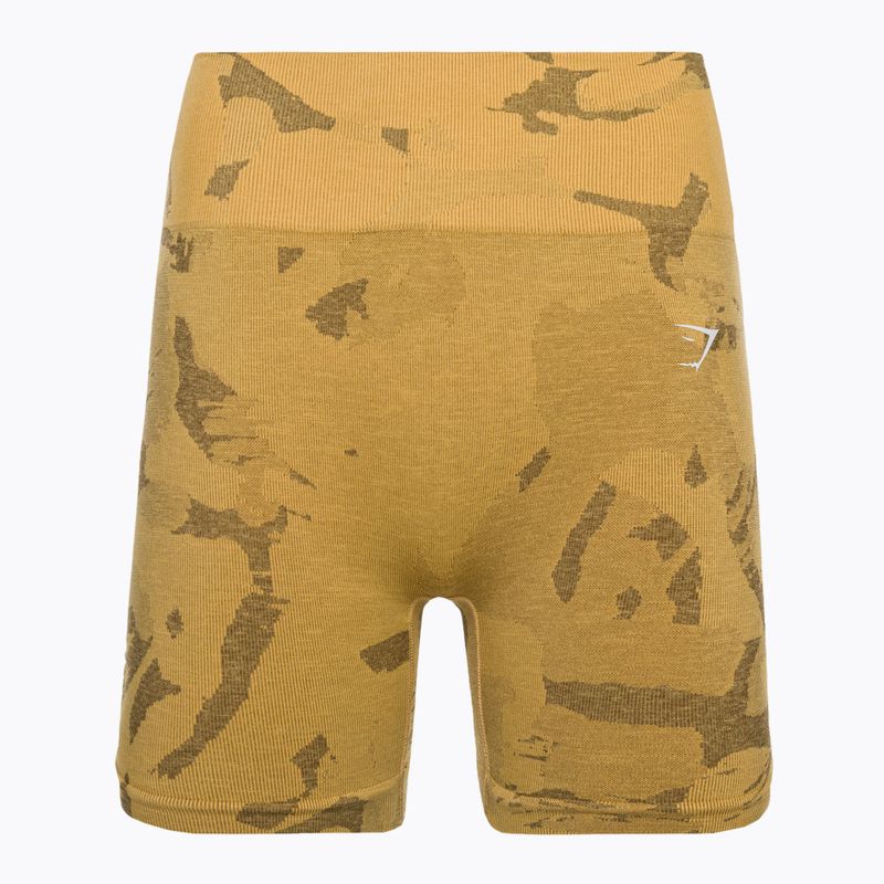 Women's training shorts Gymshark Adapt Camo Savanna Seamless indian yellow 5