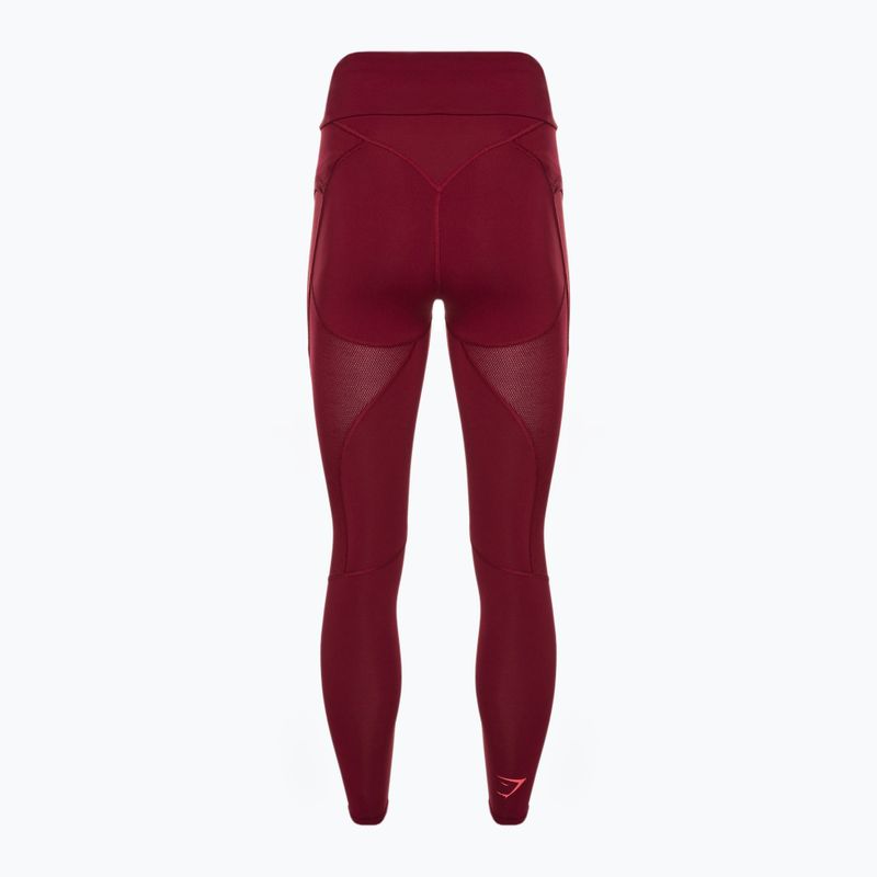 Women's training leggings Gymshark Pulse burgundy red 7