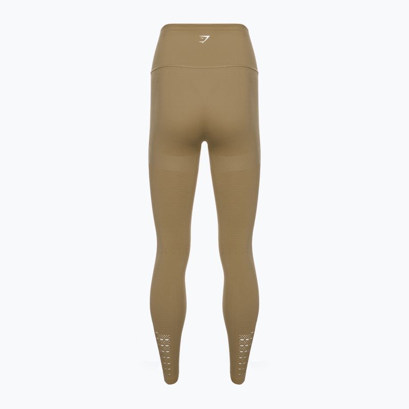 Women's training leggings Gymshark Energy Seamless biscotti brown/white 6