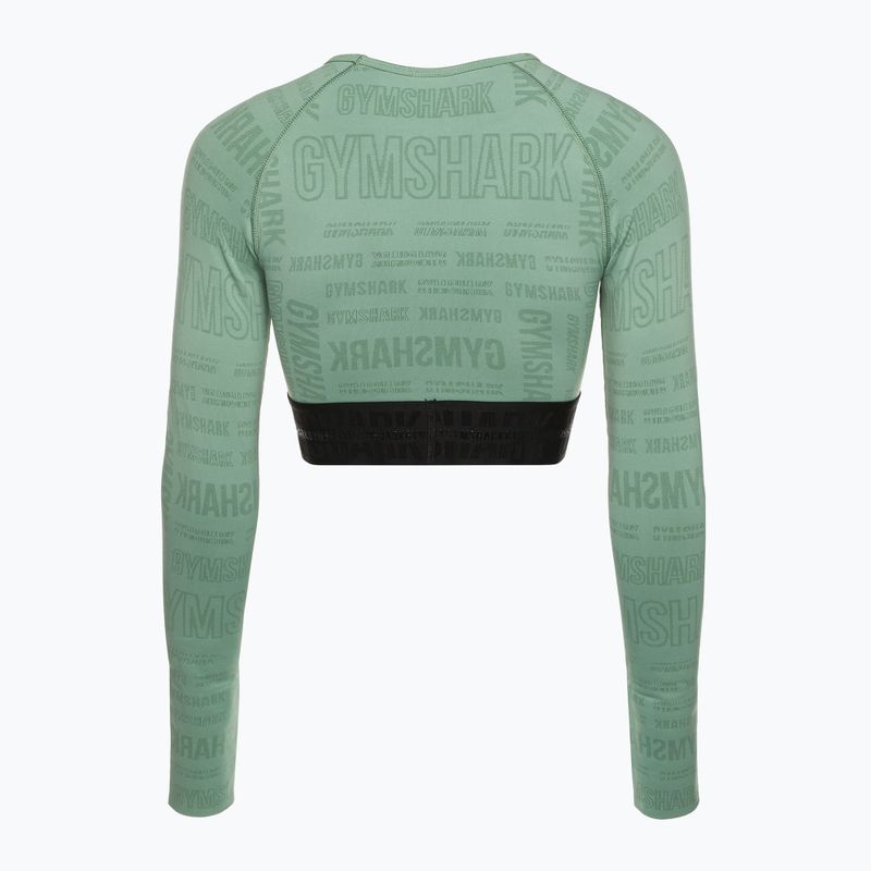 Women's Gymshark Vision Crop Top longsleeve training top green/black 6