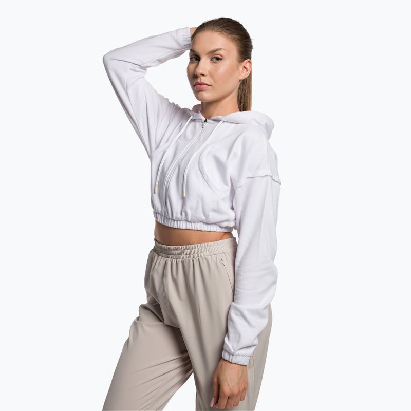 Women's training sweatshirt Gymshark KK Twins Zip Up Crop white