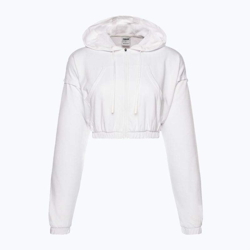 Women's training sweatshirt Gymshark KK Twins Zip Up Crop white 5