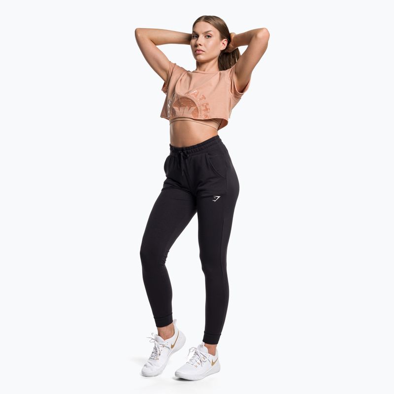 Women's Gymshark KK Twins Raw Crop Top warm buff 2