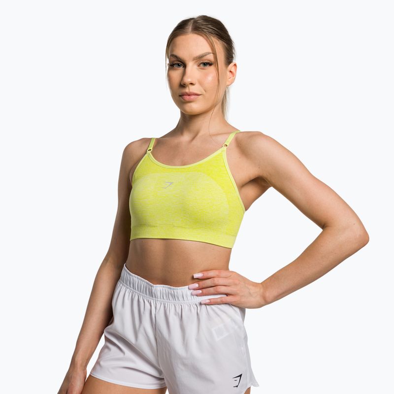 Gymshark Flex Strappy Sports glitch yellow marl fitness bra