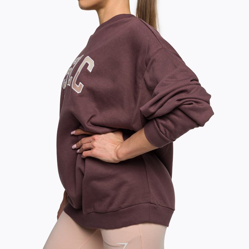 Women's training sweatshirt Gymshark Gfx Gslc Oversized brown 4
