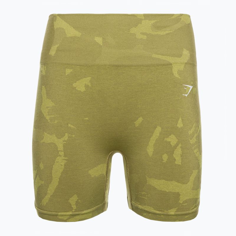 Women's training shorts Gymshark Adapt Camo Savanna Seamless green 5