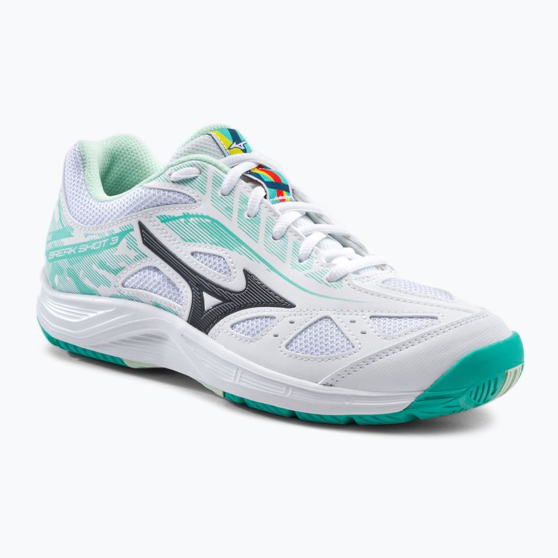 Women's tennis shoes Mizuno Break Shot 3 AC white and green 61GA212623