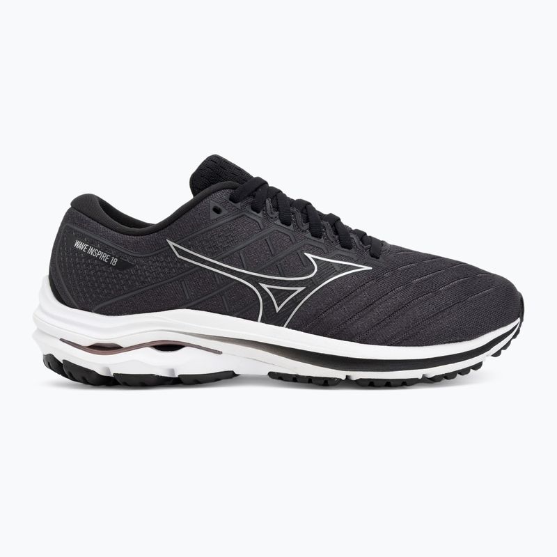 Men's running shoes Mizuno Wave Inspire 18 D black/silver/ebony 2
