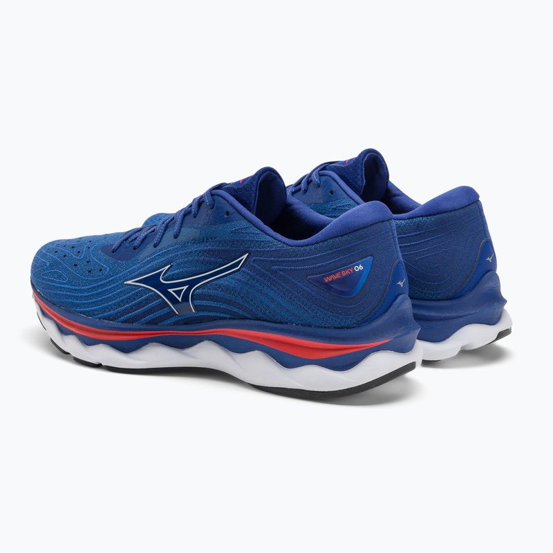 Men's running shoes Mizuno Wave Sky 6 turquoise sea/white/cherry tomato 4