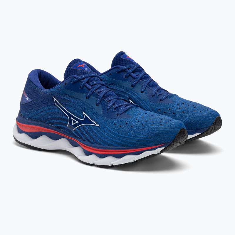 Men's running shoes Mizuno Wave Sky 6 turquoise sea/white/cherry tomato 5