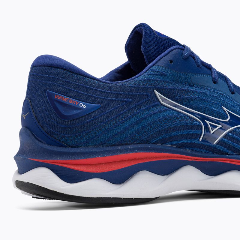 Men's running shoes Mizuno Wave Sky 6 turquoise sea/white/cherry tomato 11