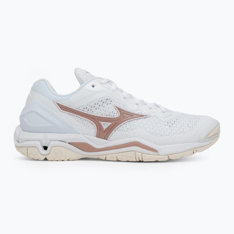 Women's handball shoes Mizuno Wave Stealth V white/rose/snow white 2