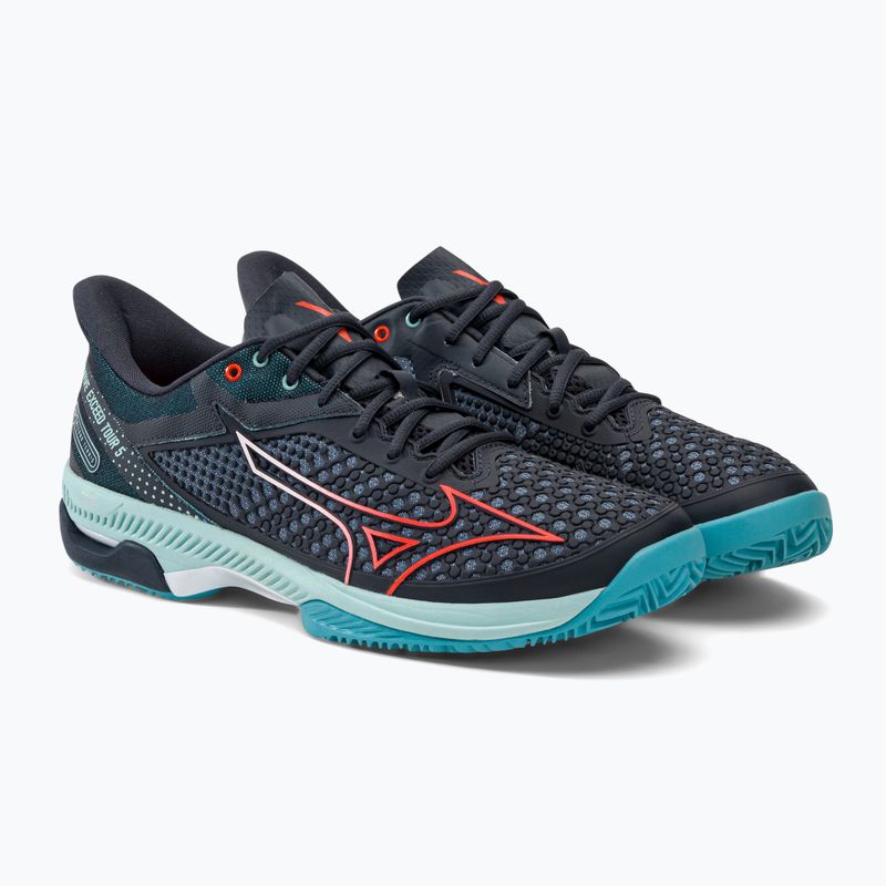 Men's tennis shoes Mizuno Wave Exceed Tour 5 CC collegiate blue/soleil/tanager turquoise 4