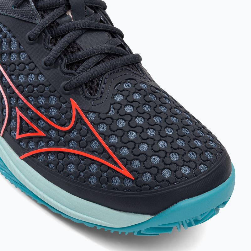 Men's tennis shoes Mizuno Wave Exceed Tour 5 CC collegiate blue/soleil/tanager turquoise 7