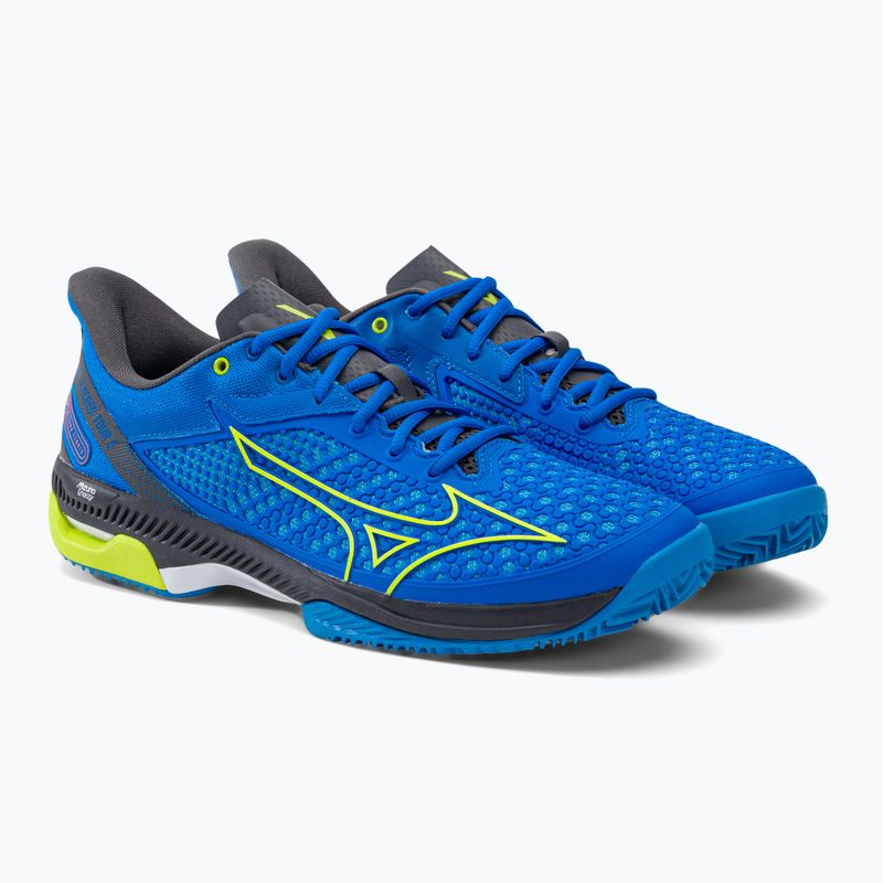 Men's tennis shoes Mizuno Wave Exceed Tour 5 CC peace blue/acid lime/iron gate 4