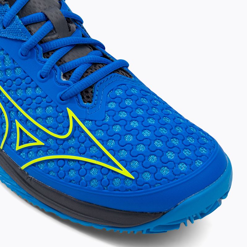 Men's tennis shoes Mizuno Wave Exceed Tour 5 CC peace blue/acid lime/iron gate 8