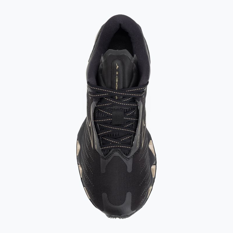 Women's running shoes Mizuno Wave Prophecy 12 black/ge gold 5