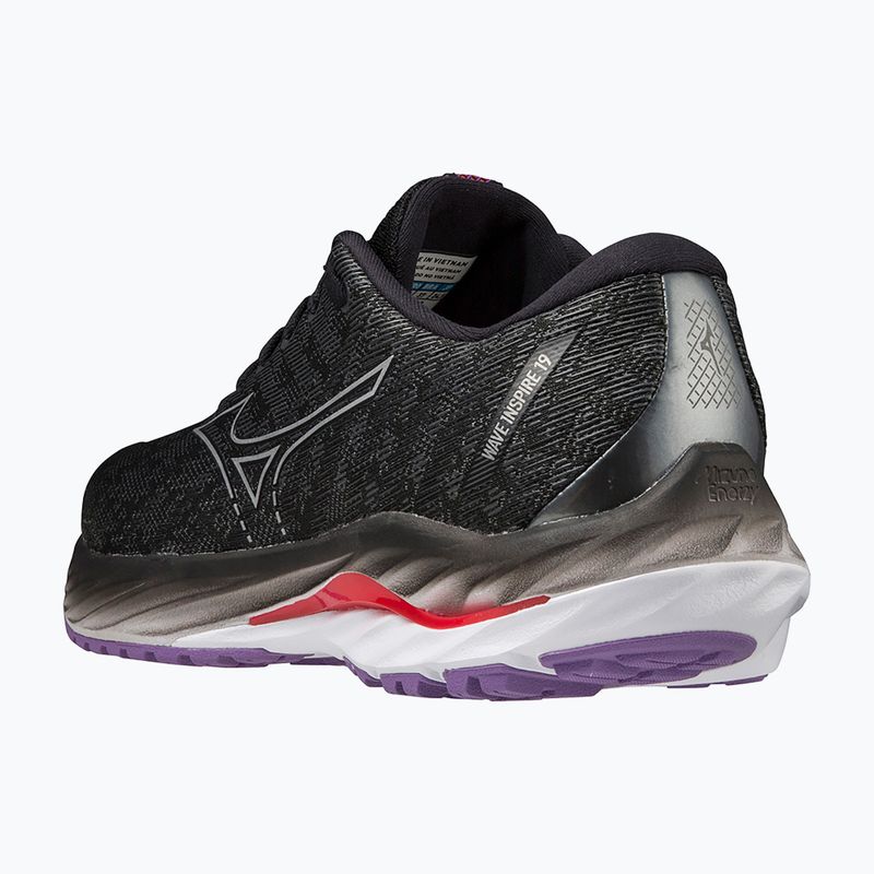 Women's running shoes Mizuno Wave Inspire 19 W black/ silver/ bitsweet 12