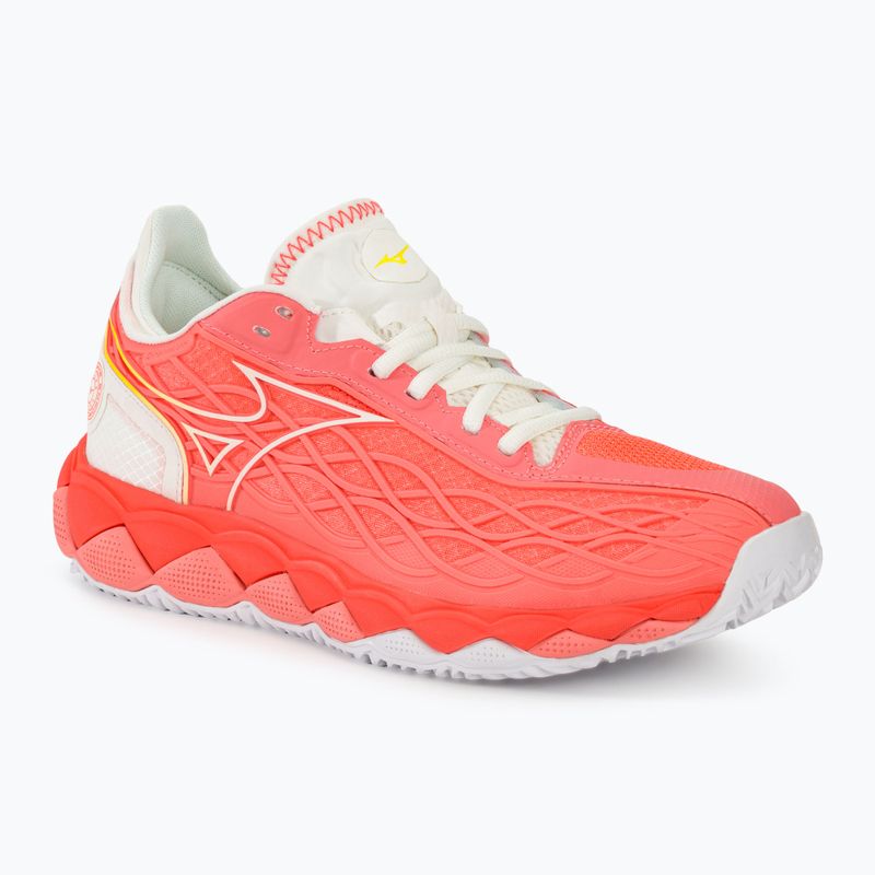 Women's tennis shoes Mizuno Wave Enforce Tour CC candy coral/snow white/neon flame