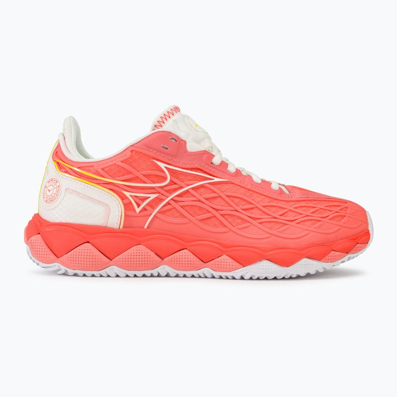 Women's tennis shoes Mizuno Wave Enforce Tour CC candy coral/snow white/neon flame 2