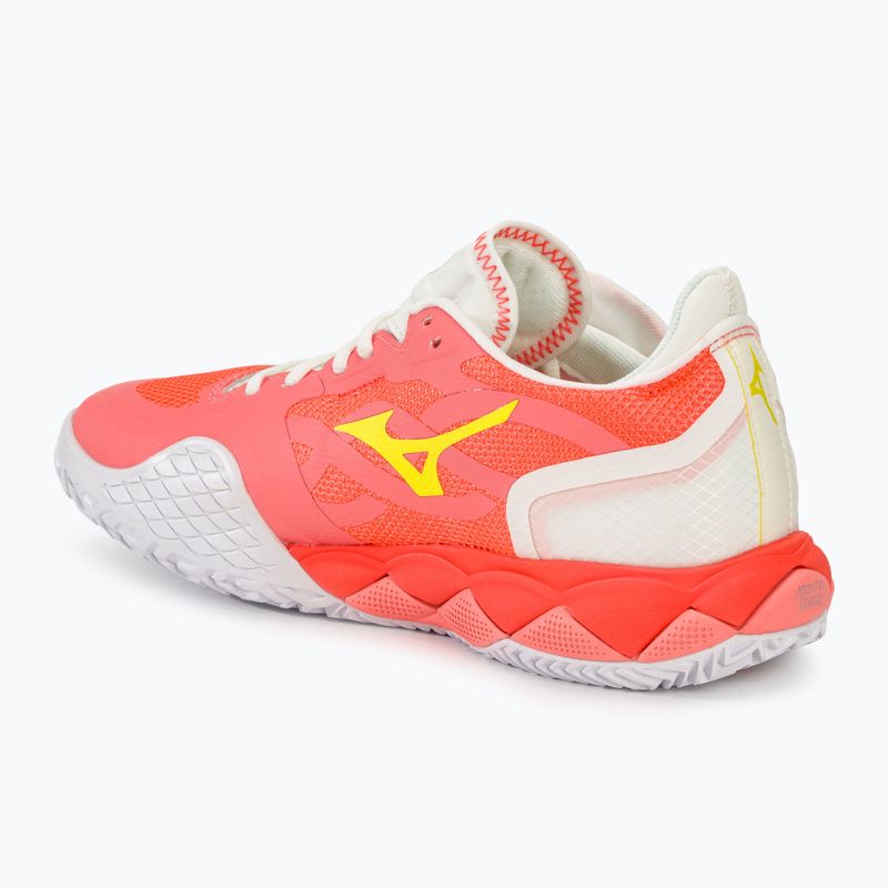 Women's tennis shoes Mizuno Wave Enforce Tour CC candy coral/snow white/neon flame 3