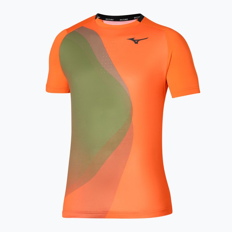 Men's tennis shirt Mizuno Release Shadow Tee vibrant orange