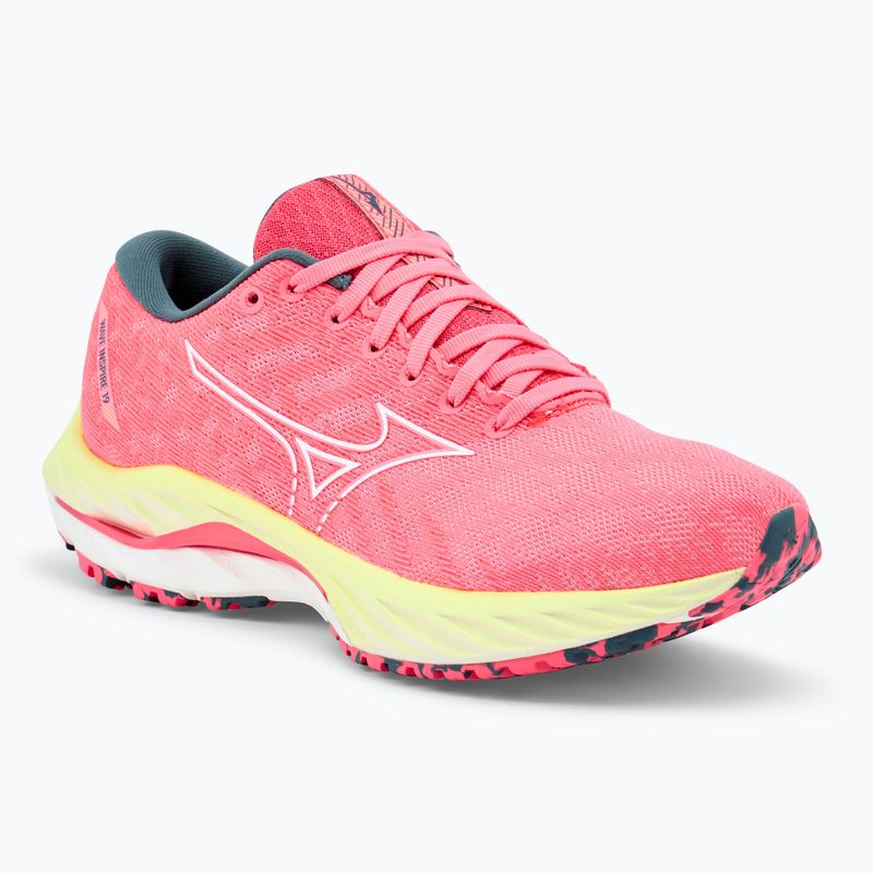 Women's running shoes Mizuno Wave Inspire 19 hi vis pink/ snow white/ luminous