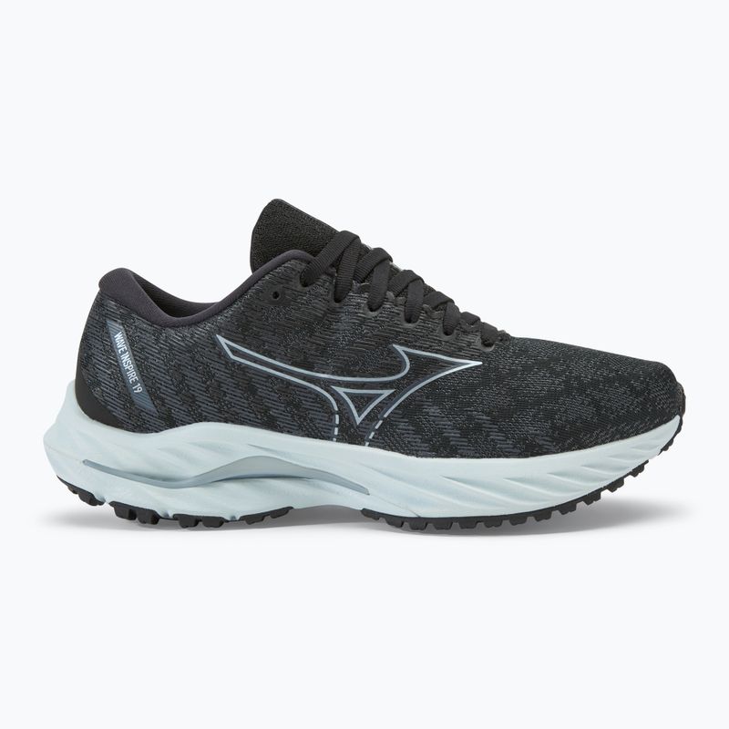Women's running shoes Mizuno Wave Inspire 19 D black/ silver/ snowcrest 2