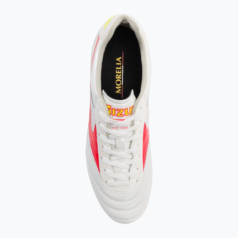 Men's Mizuno Morelia II Elite MD football boots white/flery coral2/bolt2 6