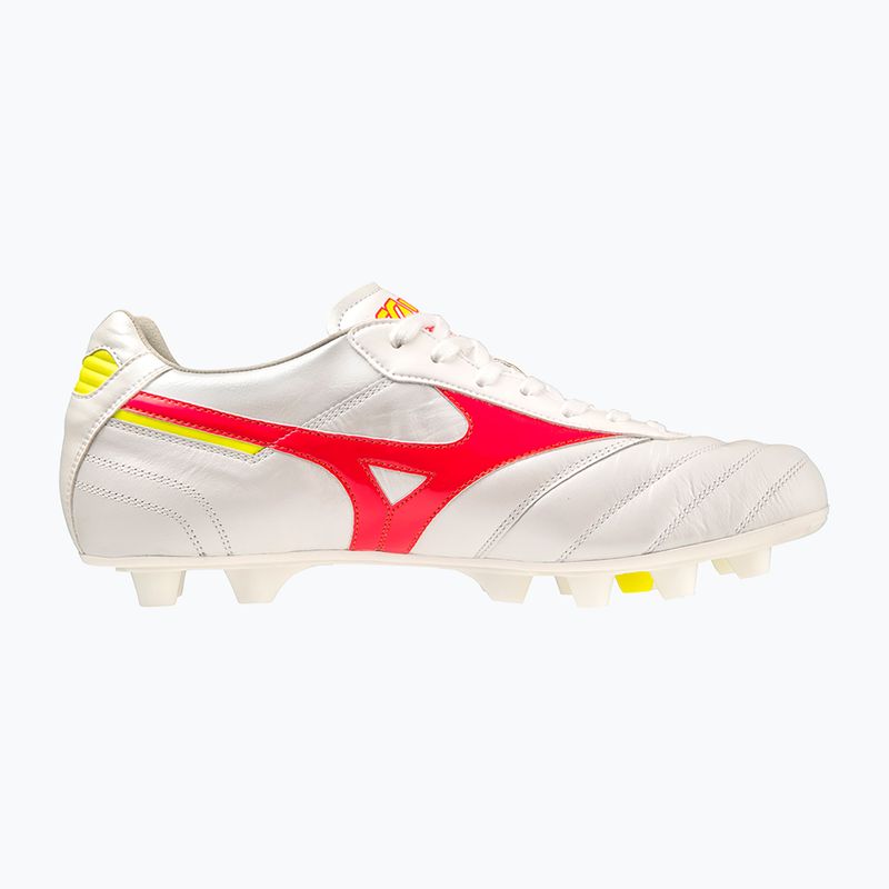 Men's Mizuno Morelia II Elite MD football boots white/flery coral2/bolt2 8